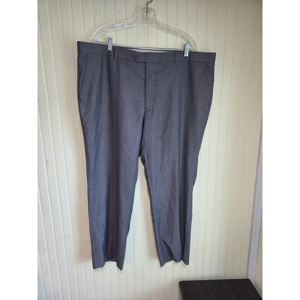 Giorgio Fiorelli Pants Mens 44x27 Gray Flat Front Dress Slacks‎ Tailored G4S001